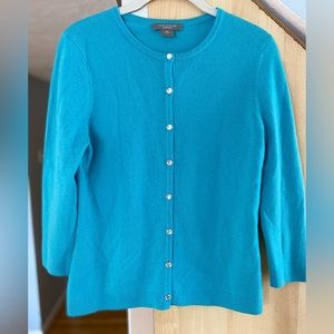 Ann Taylor cashmere cardigan with crystal buttons (Petite Medium)